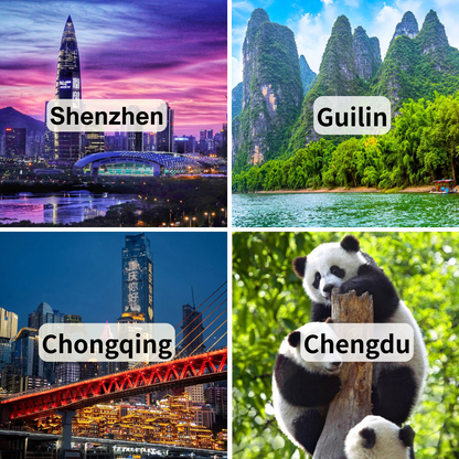 10-Day Enchanting China Tour （Modern Shenzhen · Breathtaking Guilin · Magical Chongqing · Classical Chengdu）
